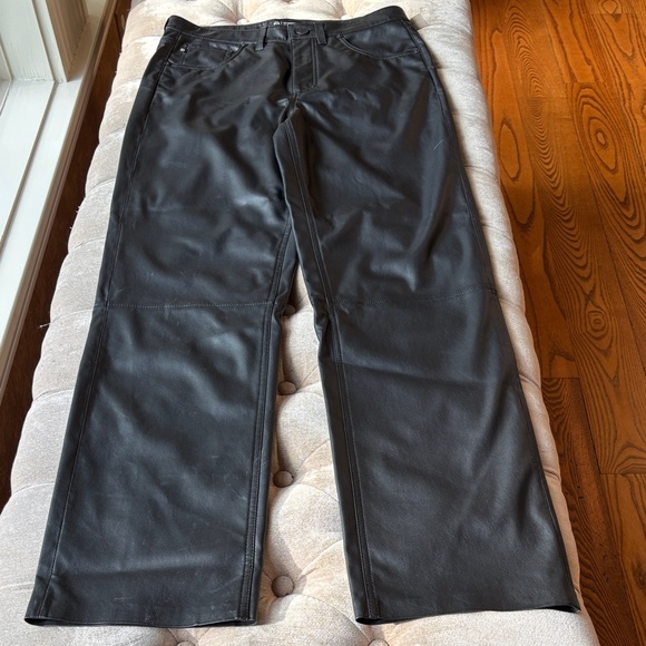 AG Adriano Goldschmied Men's Black leather look Chinos